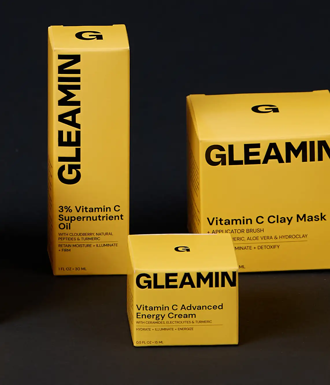 Yellow Gleamin a skin care product boxes